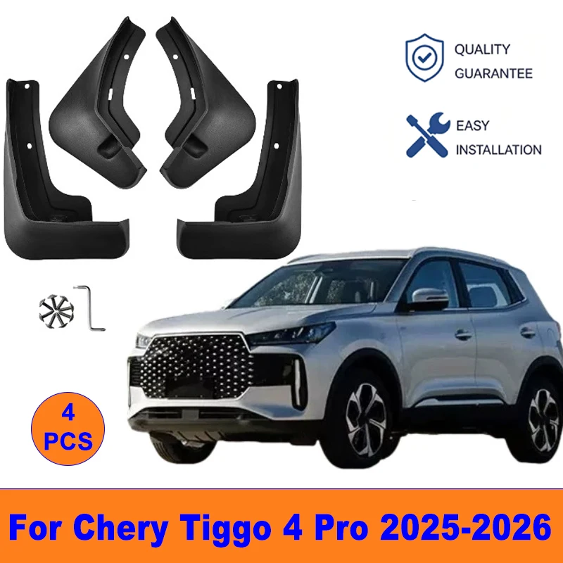 

4Pcs Mud Flaps For Chery Tiggo 4 Pro 2025-2026 - Splash Guards Front & Rear Wheel Fender Mudguards Car Exterior Protection Parts
