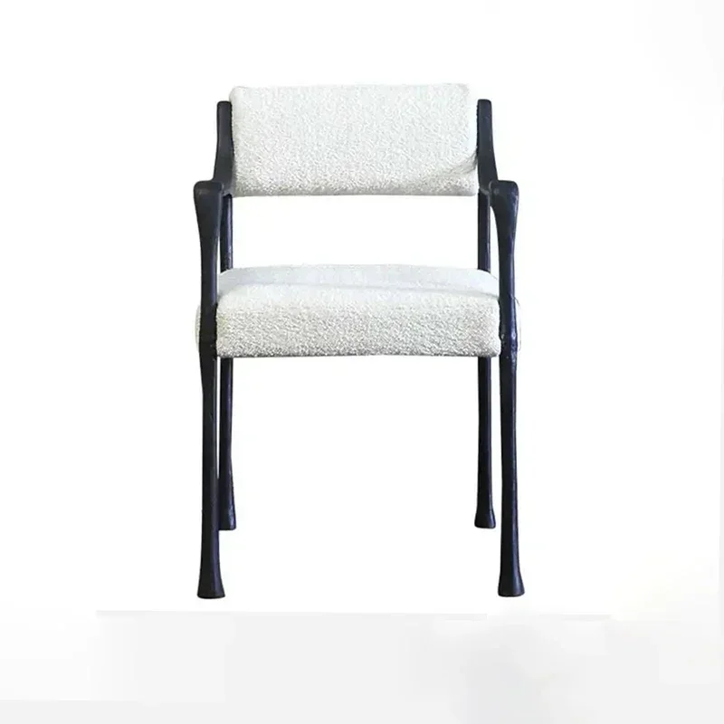 Design Retro Style Iron Copper Dining Chair Model Room Villa Restaurant Private House
