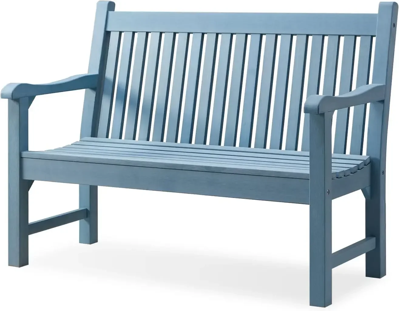 Garden Bench, 2-Person Poly Lumber Patio, All-Weather Outdoor Bench, Memorial Bench, Suit for Garden, Porch and Park(Blue)