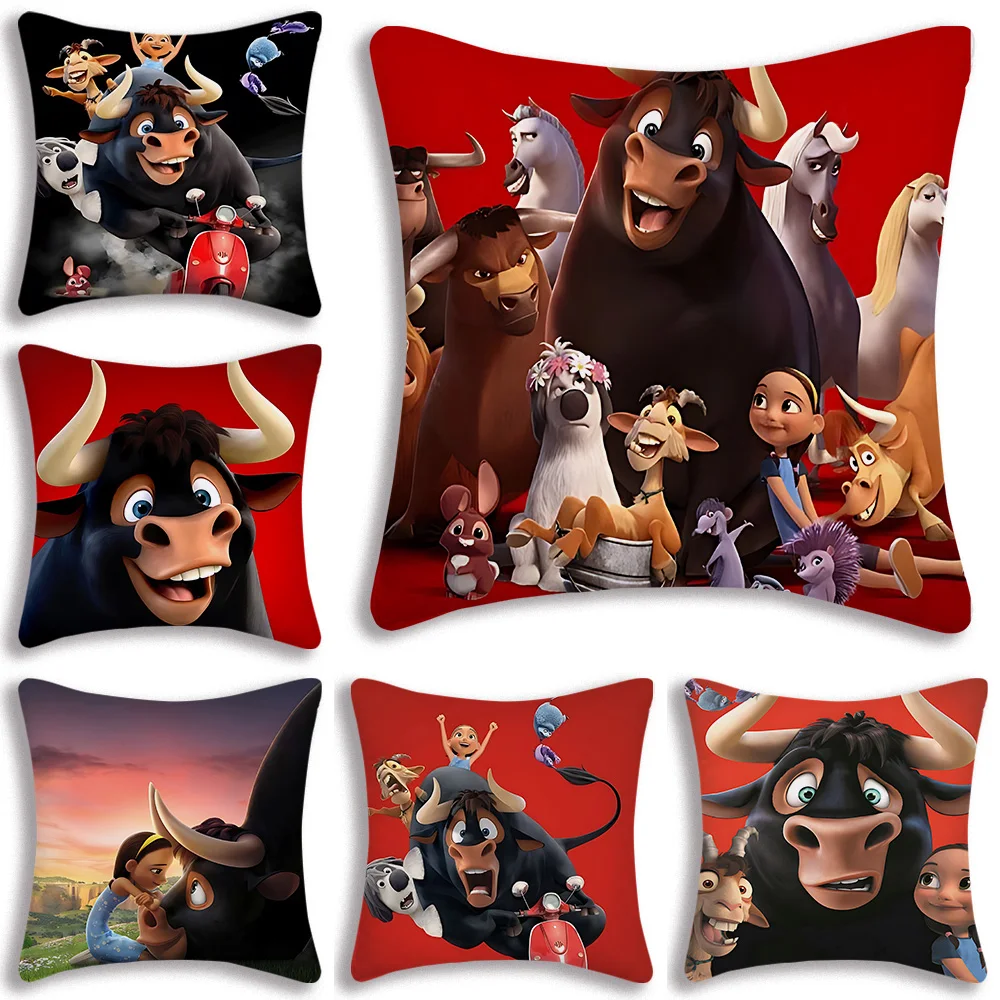 Cute Cartoon Ferdinands Pillow Covers Cartoon Sofa Decorative Home Double-sided Printing Short Plush Cute Cushion Cover