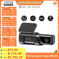 70mai Dash Cam M500 1944P 170FOV 70mai M500 Car DVR Dash Camera Recorder GPS ADAS 24H Parking Monitor eMMC built-in Storage