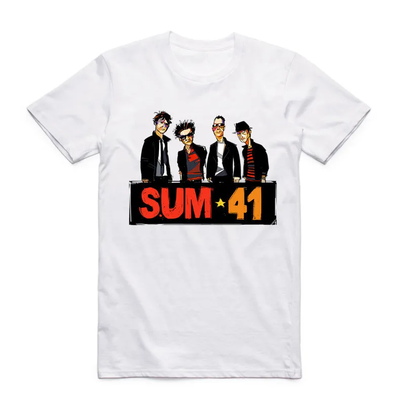 

2025 Fashion Men Print SUM 41 T Shirt O-Neck Short Sleeve Summer SUM41 Punk Band Popular Rock Cool Casual Top Tee Hip Hop Tshirt