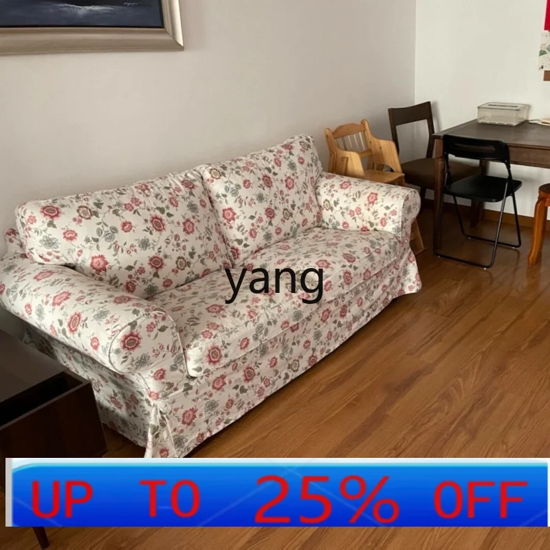 

LMM small apartment French retro pastoral floral removable and washable double triple sofa