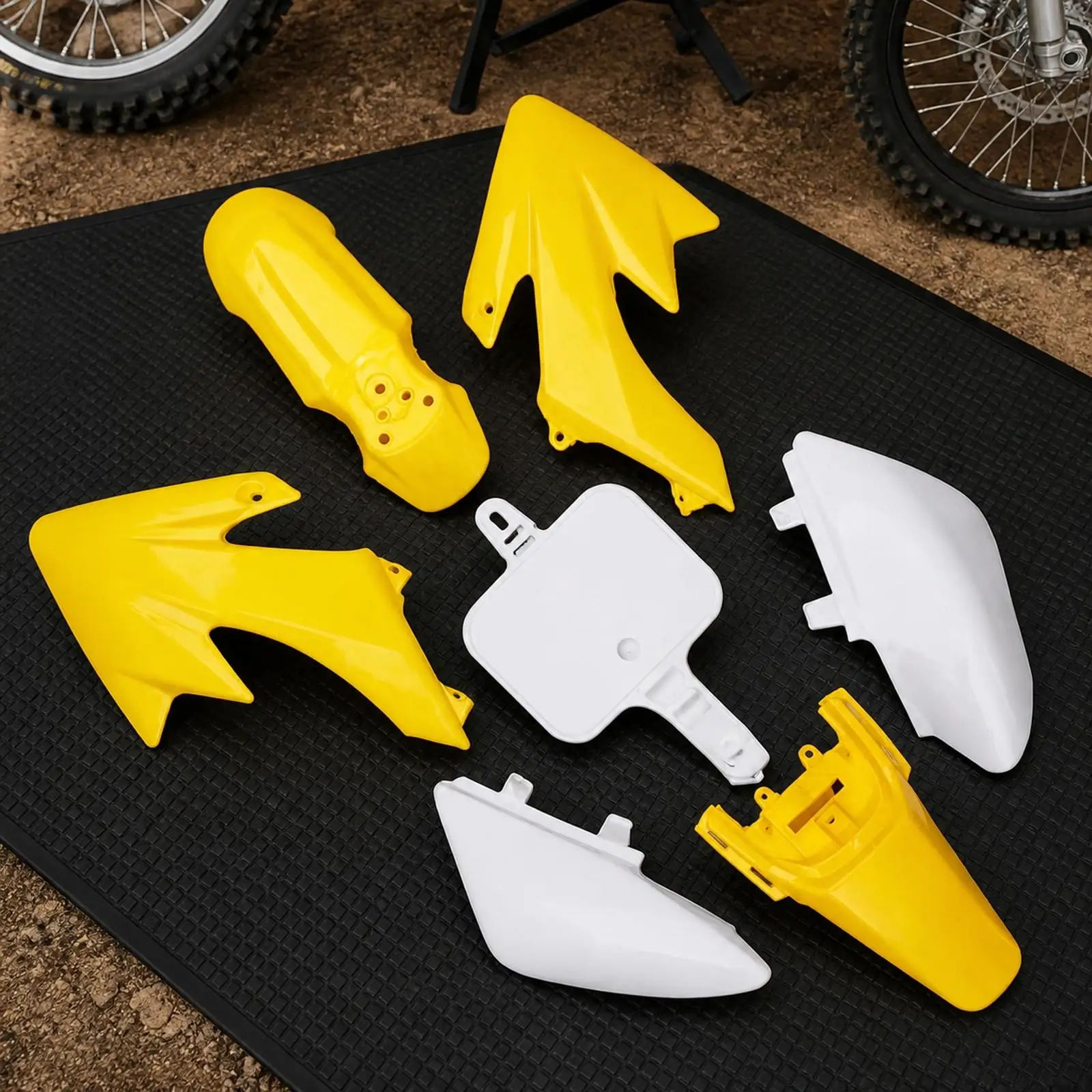 Universal CRF50 Mini Bike Body Kit Plastic Off Road Motorcycle Fairing 7 Piece Exterior Shell Set
