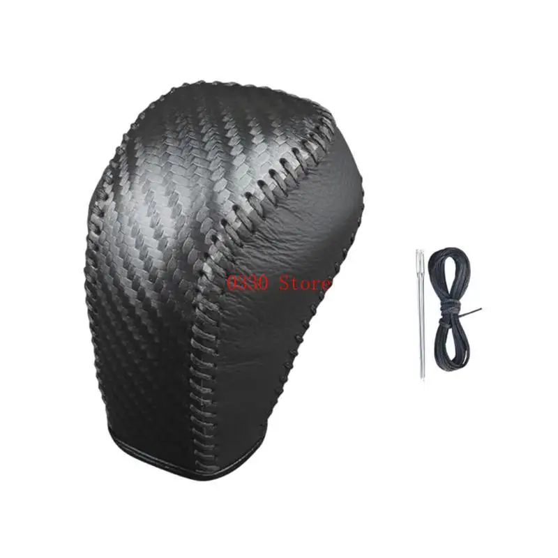

Leather Gear Shifts Knob Cover Auto Shifters Knob Case Easy Install Shifts Knob Wrap Interior Decoration for Vehicle