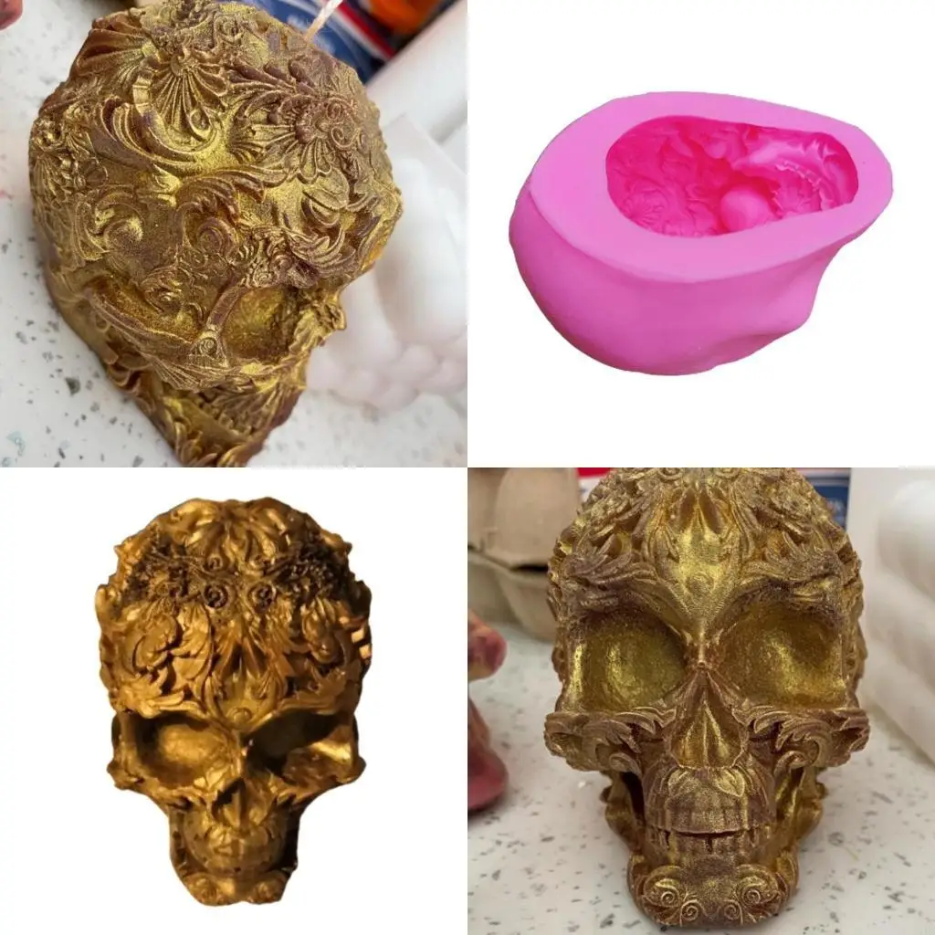 

Форма для цветочного черепа 3D форма для эпоксидной смолы DIY ремесленные формы для мыла украшения дома