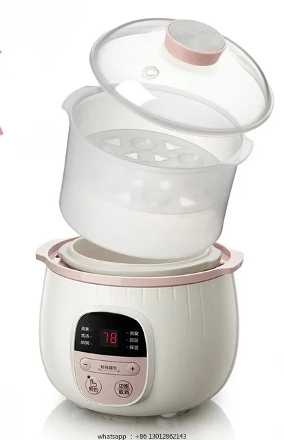 

0.8L baby Congee full-automatic electric cooking electric ceramic material stew pot 220V with steamer DDZ-B08C1