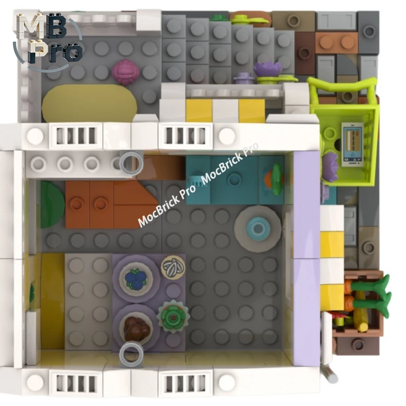 Mini Retro Grocery Store Building Blocks Traditional Street Shop Style Art Decoration Ornament