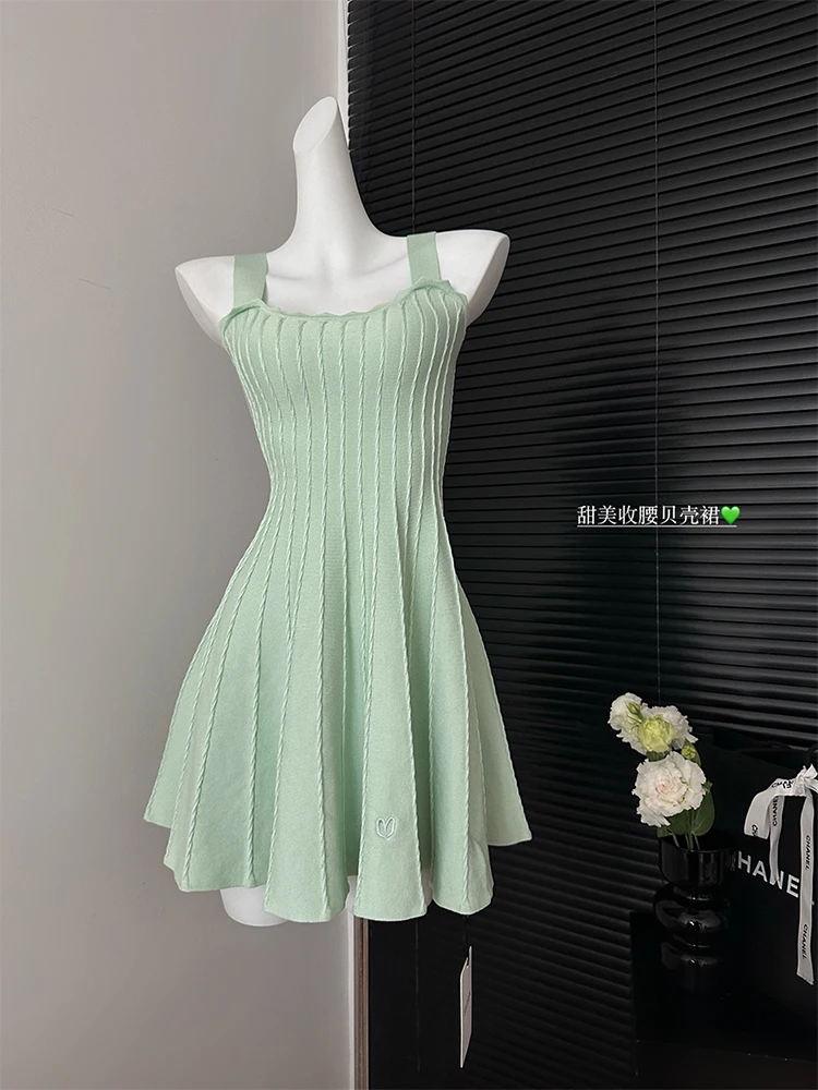 Summer French Vintage Sweet Mini Dress Cute Core Women Mori Girl Tunic Frock One-Piece Evening Party 2000s Fairy A-line Preppy