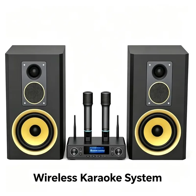 300W All-in-One Wireless Karaoke BT 5.0 Karaoke Machine with Dual UHF Mics, Remote for Home Singing & Entertainment