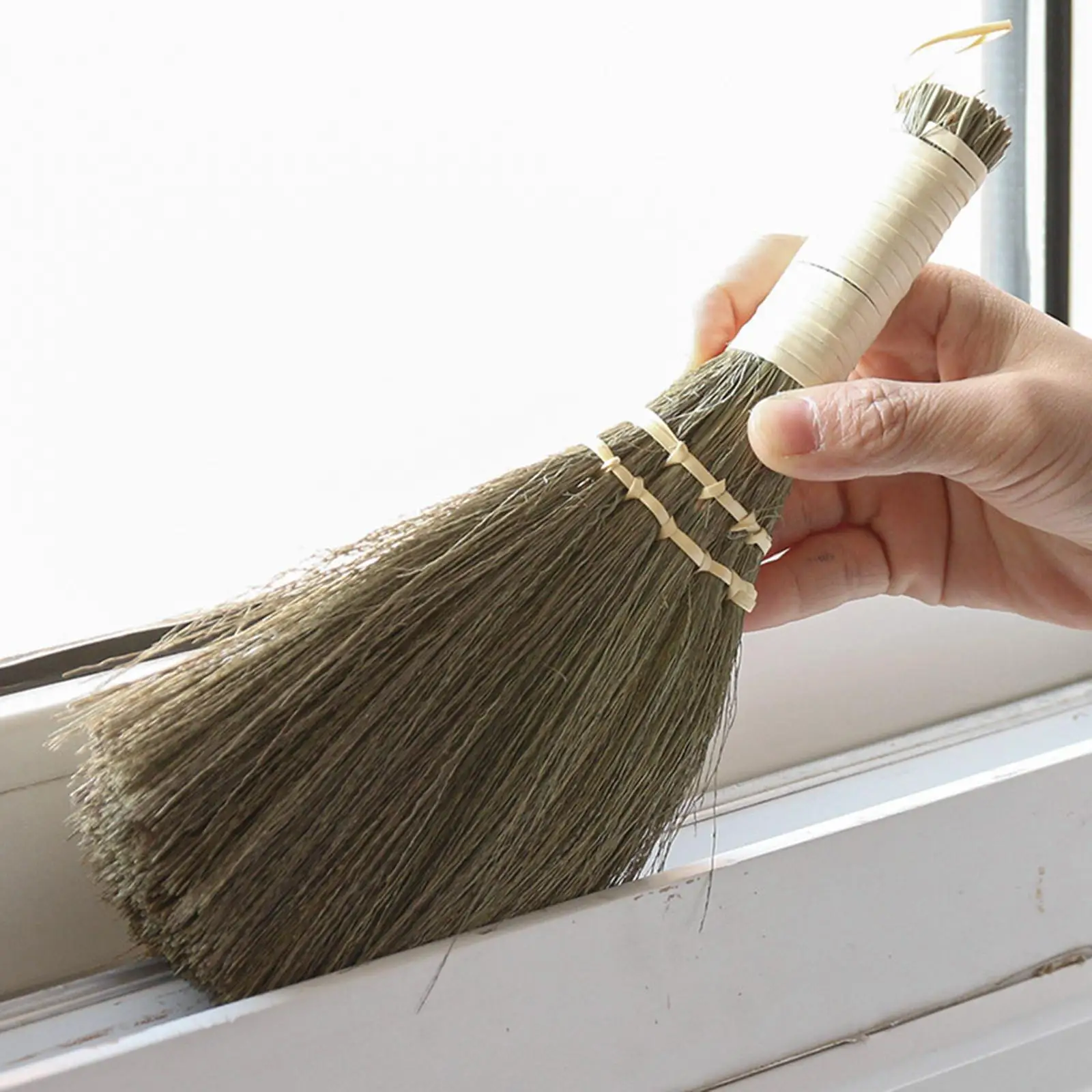 Small Broom Lightweight Miscanthus Cleaning Brush for Car Table Desktop image 4