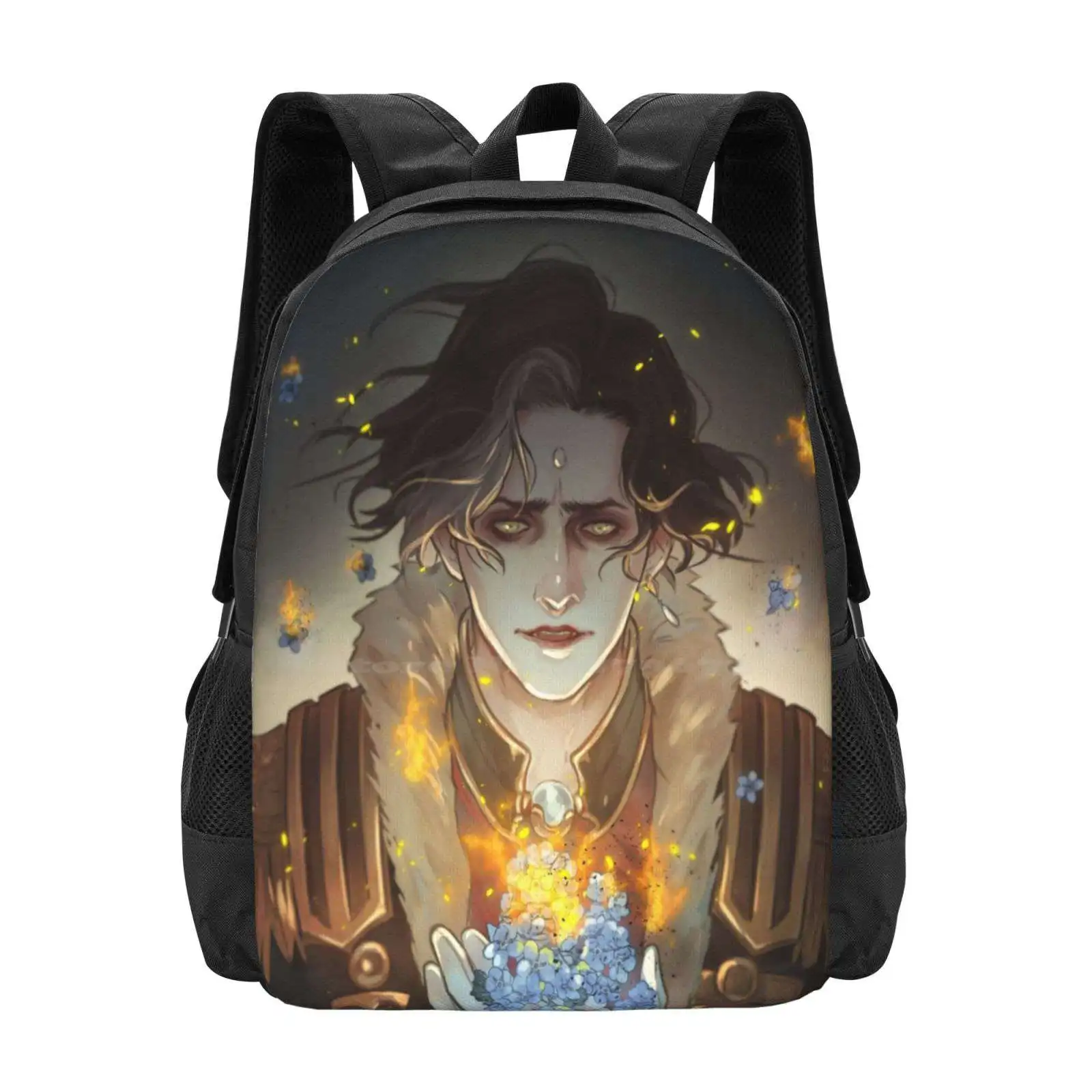 All Your Forget-Me-Nots Mochila para estudiantes universitarios adolescentes Bolsas con diseño de patrón Ffxiv Fanart Emet Selch