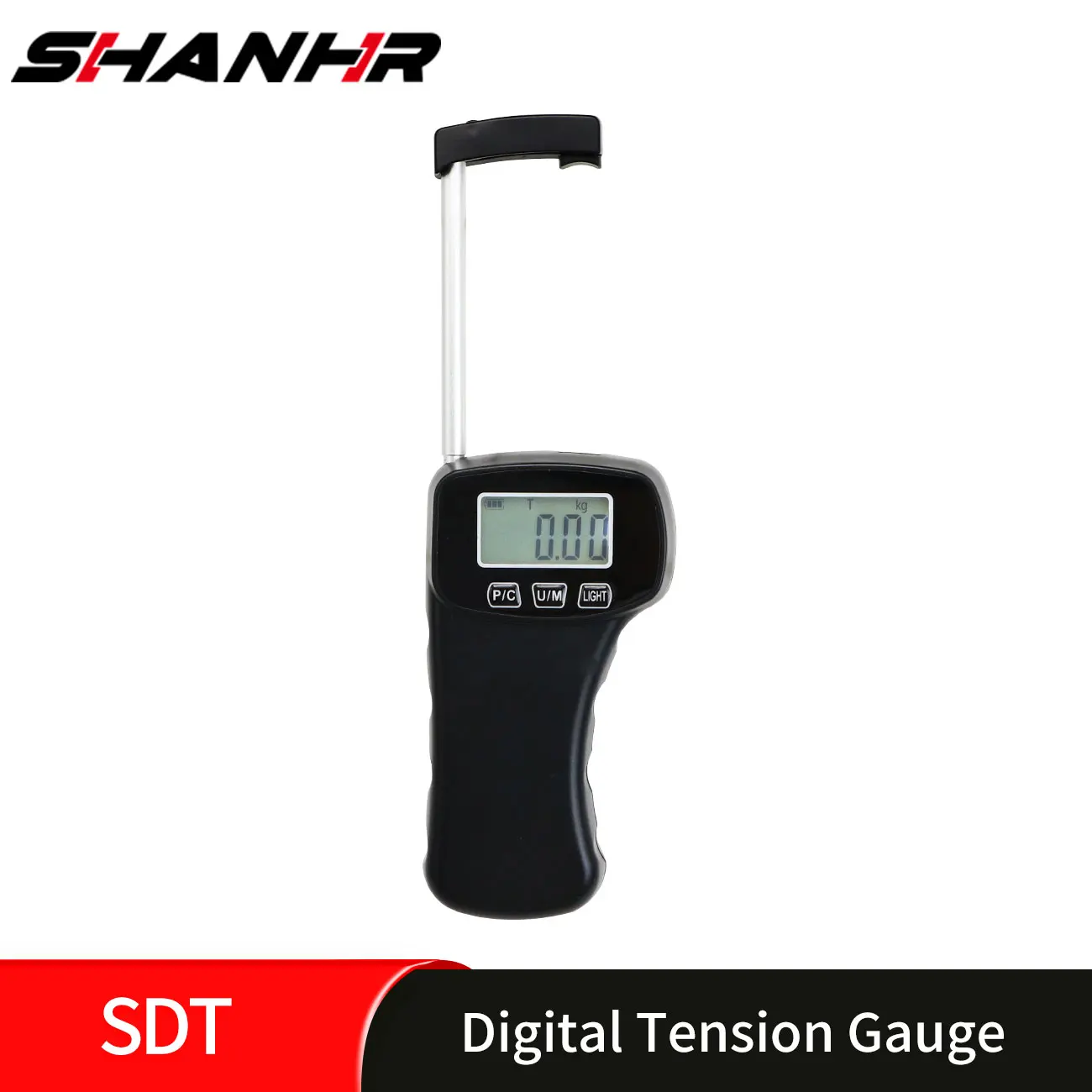 SHANHR Jauge de force de tensification numérique Jauge de traction portable avec unités KG/LB, mallette de rangement, LCD rétroéclairé automatique