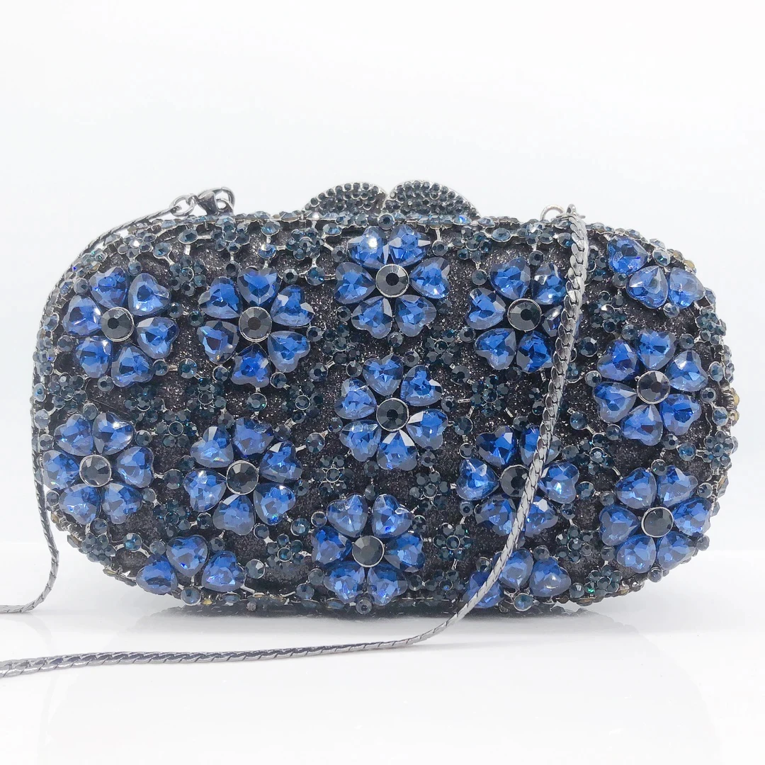 Crystal Evening Navy Blue Bag Purses Diamond Wedding Clutches WHTUOHENG Designer Rhinestone Bridal Party Purse Prom Handbags