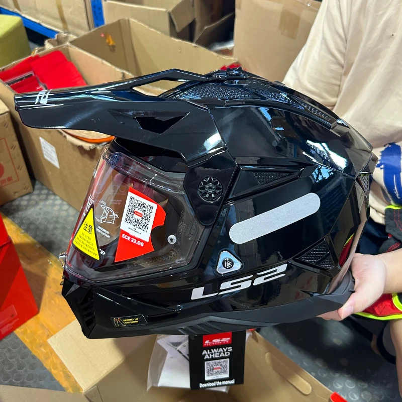 

Мотошлем MX702 Full Face с двойным визором для мотокросса и бездорожья, с функцией экстренного спасения, AB