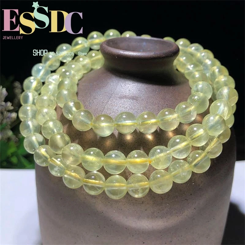 Natural  Round  Men and Women 108 Beads Prehnite Rosary Bracelet Jewelry Wholesale