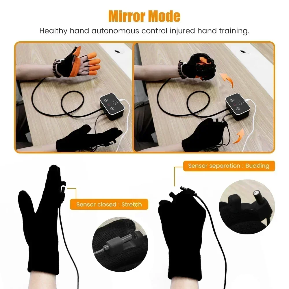 Left Right Rehabilitation Robot Gloves Hand Massage Training Device for Stroke Hemiplegia Hand Function Recovery Finger Trainer