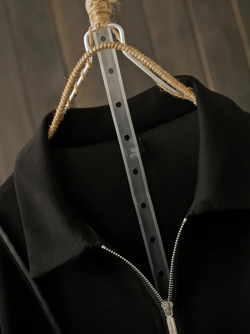 2025 été tempérament revers col Hepburn Style petite robe noire à la mode décontracté ample t-shirt robe W053