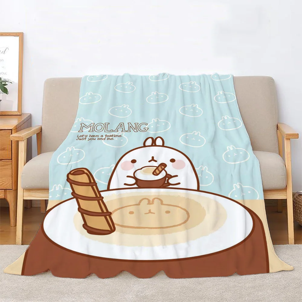 Molang Luxury Throw Blanket for Sofa Decoration Bed Blankets Characters Interior for Home Fluffy Soft Blankets King Size Cobija