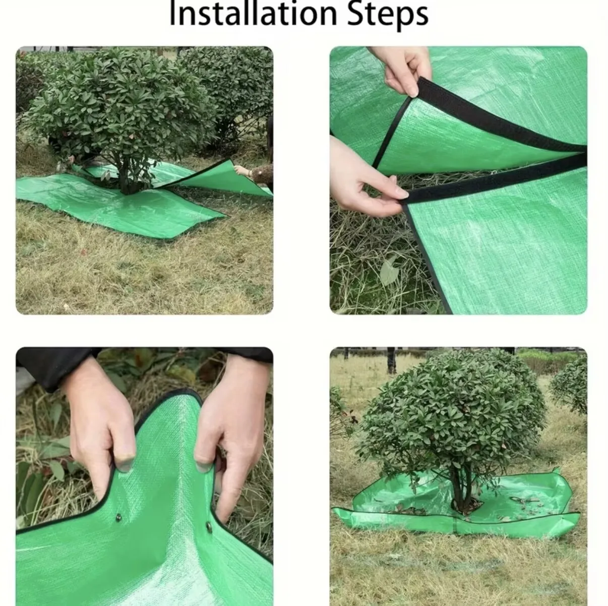Thickened waterproof gardening tarp, with pull tabs, reusable leaf collection mat, suitable for pruning garden trees and shrubs, and cleaning up gardening waste