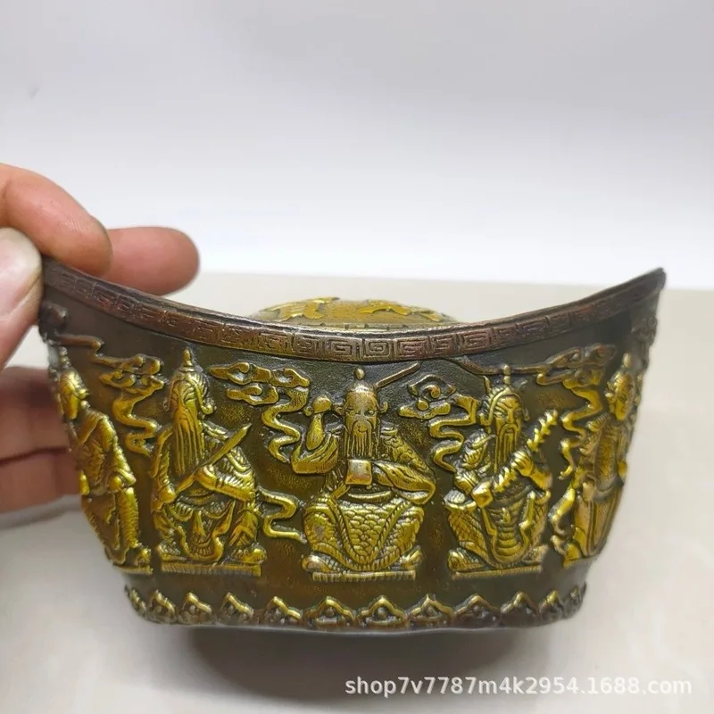 Brass Craft Five-Way God of Wealth Ingot Home Living Room Decorative Ornament