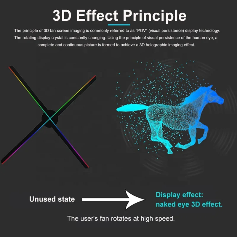 New Product Outdoor 52cm 3D Holographic Projector Led Fan 3D Hologram Advertising Display Fan