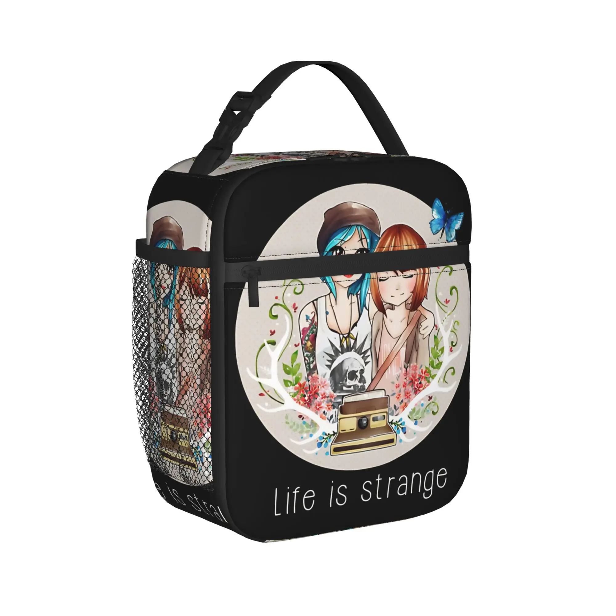 Life is strange - Chloe and Max Insulated Lunch Bag Portable  Thermal Bag Tote Lunch Box College  Outdoor Food Storage Bags