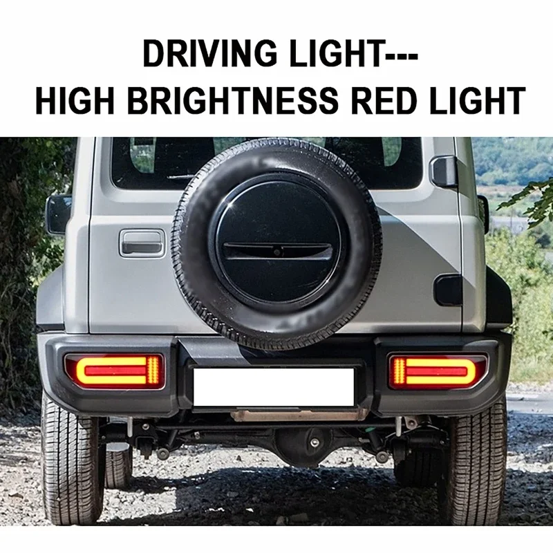 2pcs Car LED Tail Lights Rear Brake Light Turn Signal Lamp for Suzuki Jimny 2007-2017/2019-2024