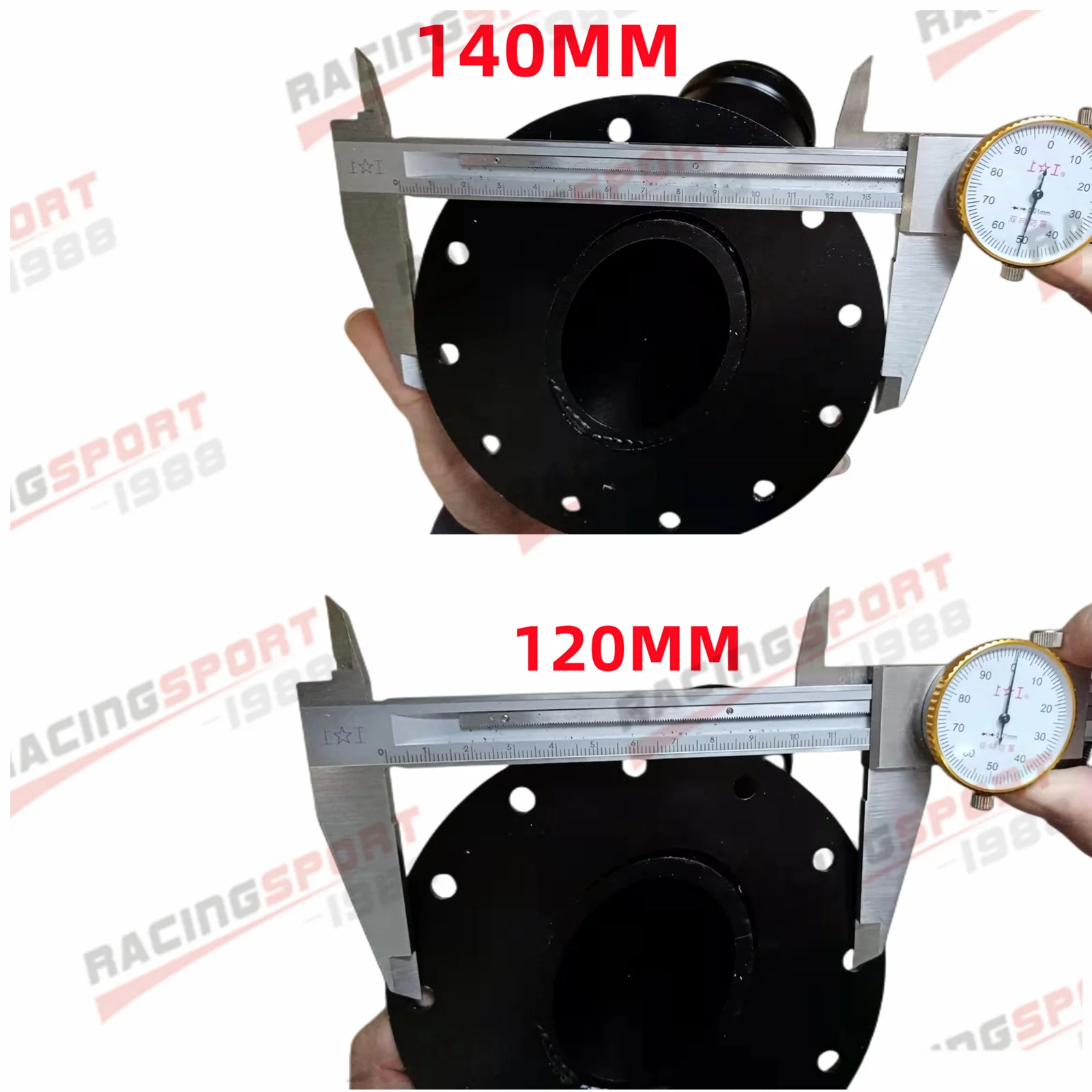 A+ Billet Fuel Cell Fast Fill Filler Neck Aluminum 45 Degree 12 Bolt Flange Black/Silver