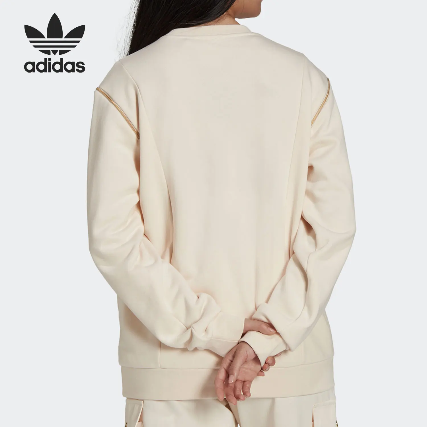 Adidas genuine CREW clover women's round neck casual sweatshirt HG6681