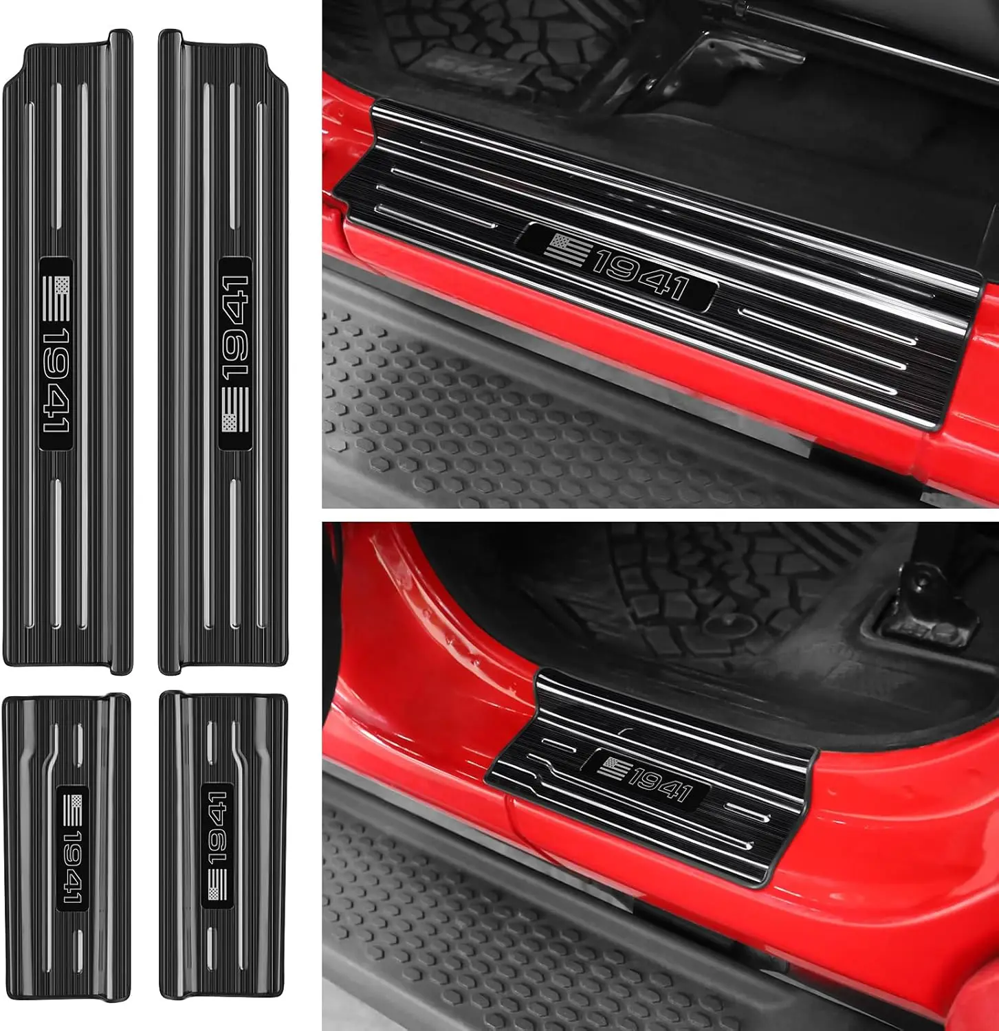 Upgraded Door Sill Guards Compatible with Jeep Wrangler JL JLU 2018-2025 2026 & Gladiator JT 2020-2025 2026 Accessories Stainles