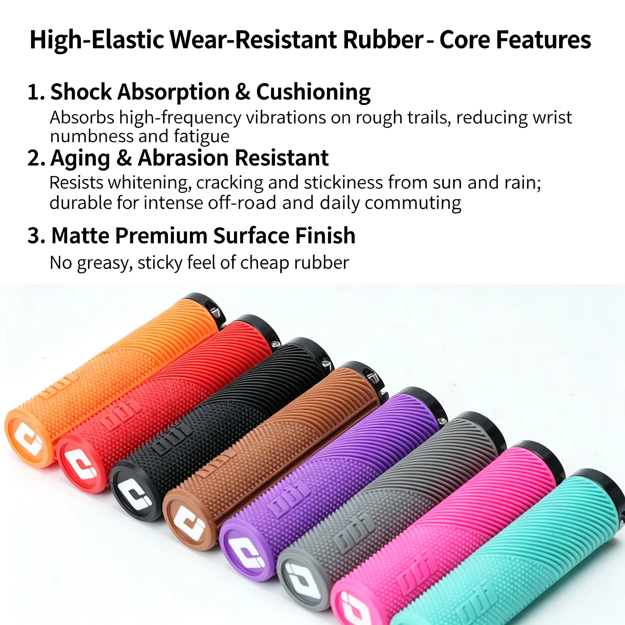 ODI Rubber Handle for Mountain Folding Bicycles Grips Lock-On anti Slip and Shock-Absorbing Riding Grips Bicycle Accessories