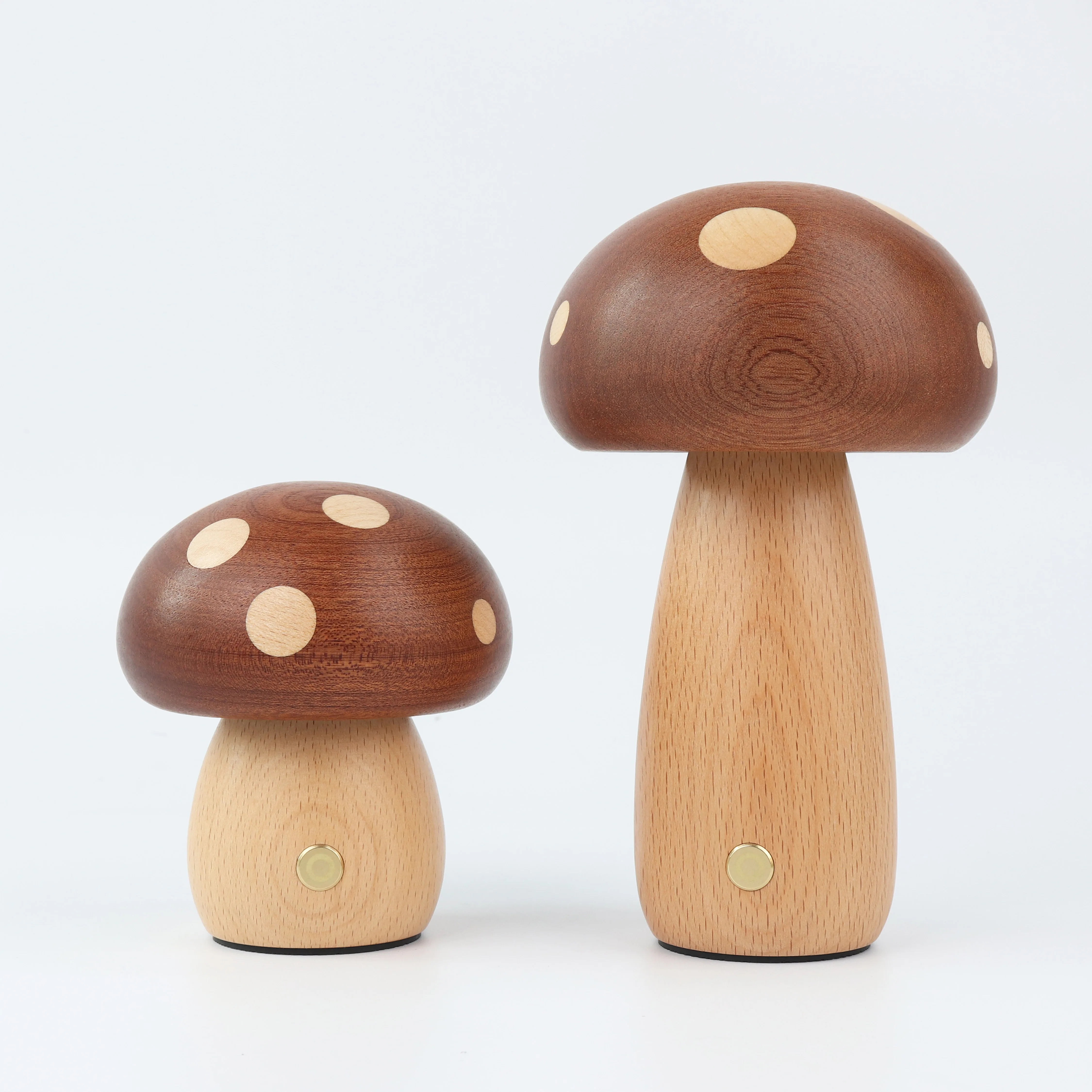 Luxury Shockproof Nature Ebony ,Maple Wood Mushroom Nightlight With USB Rechargeable Perfect For Bedroom, Nursery Home Decor.