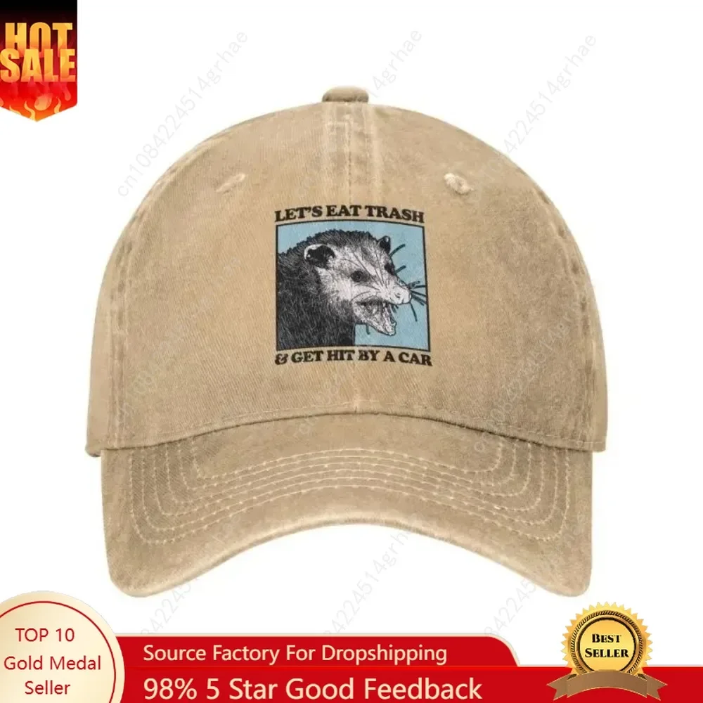 

Let's Eat Trash Get Hit By A Car Baseball Cap Hip Hop Women Men's Adjustable Possum Lovers Dad Hat Japanese Style Hat Fashion