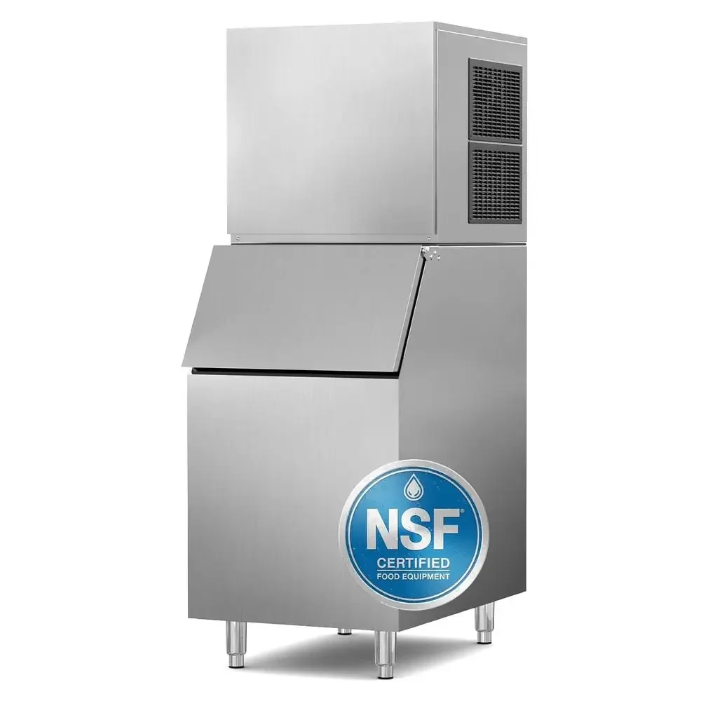 NSF Commercial Ice Machine 780LBS/24H,Storage 560LBS,Large Industrial Ice Maker,Ice Ready in 5-15min,with Self-Cleaning Mode,wit