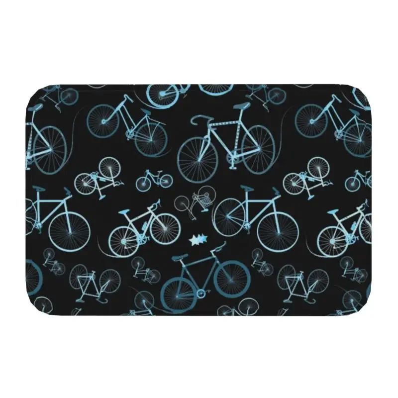 Custom MTB Bicycle Bike Doormat Anti-Slip Entrance Kitchen Bathroom Floor Door Mats Biker Cyclist Bedroom Balcony Carpet Rug