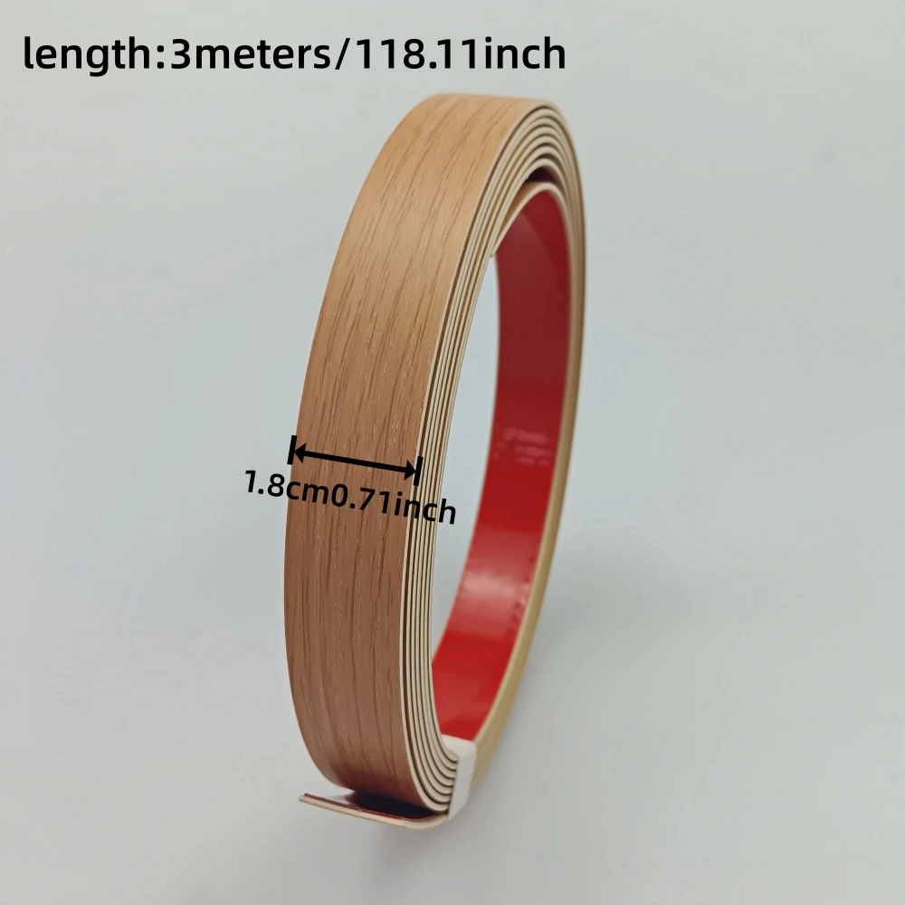1 Roll of 3-meter/118.11 Inch Self-adhesive Edge Banding and Furniture Edge Repair Strip, Used for Cabinet Furniture Repair