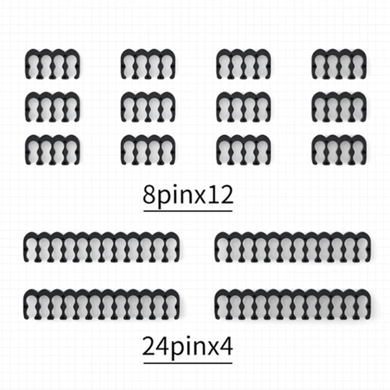 1Set 4pcs 24pin, 12pcs 8pin PP Cable Comb Clamp/Clip/Dresser for 3.0-3.6mm Sleeved Cables Power Supply Connector