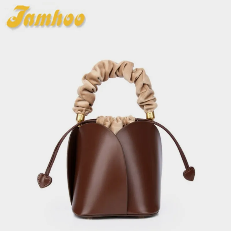 Jamhoo New Mini Bucket Bags For Women Petal Luxury Design Handbag Shoulder Messenger Bag Drawstring Women\'s Bag сумка женская