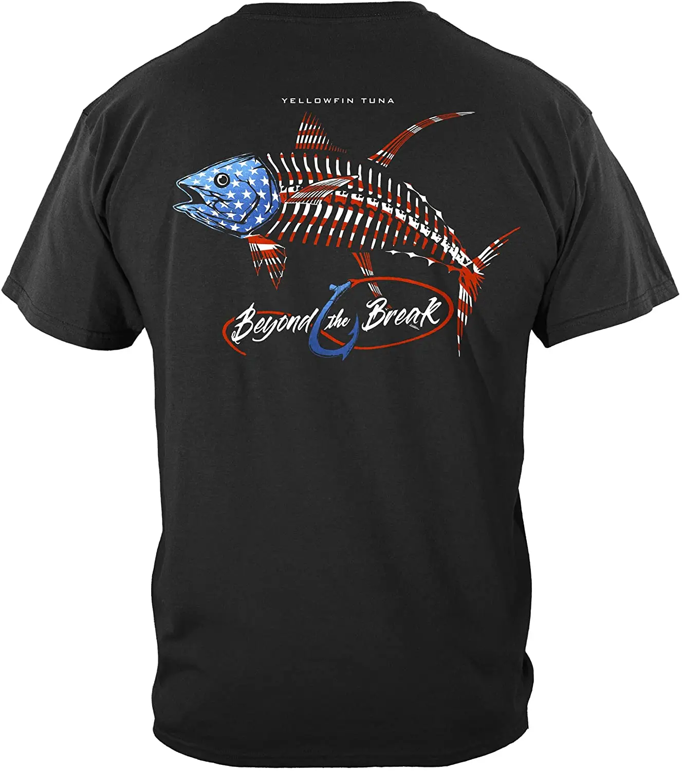 American Star Stripe Flag Tuna Fishing Angler Patriotic T-Shirt Summer Cotton Short Sleeve O-Neck Men's Casual T Shirt New S-3XL