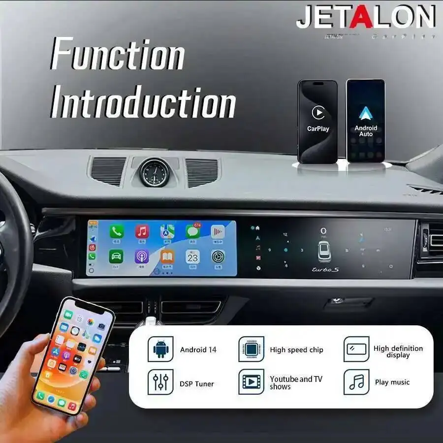 24.6inch For Porsche Macan 2018-2024 PCM 5.0 Upgraded Interactive Dual Screen Car Radio GPS Carplay Multimedia Player Head Unit