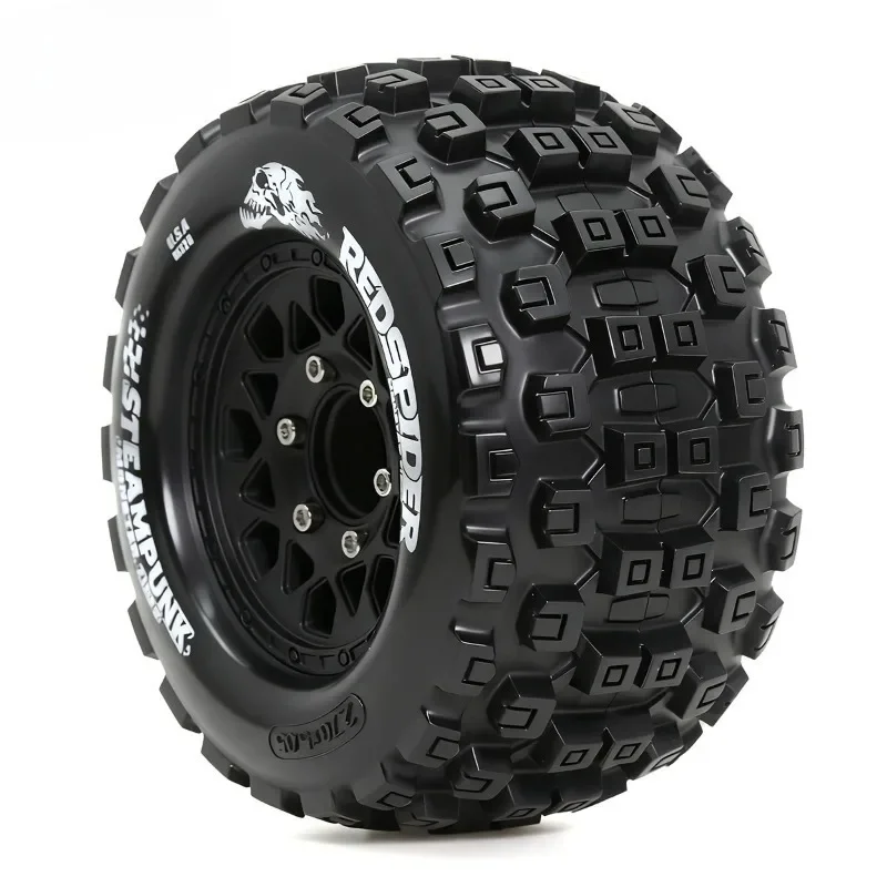 4 pièces 128mm 1/10 Monster Stunt Truck pneu général 12mm et 14mm hexagone pour TRXS MAXX ARRMA granit KRATON Outcast Tamiya Losi rouge