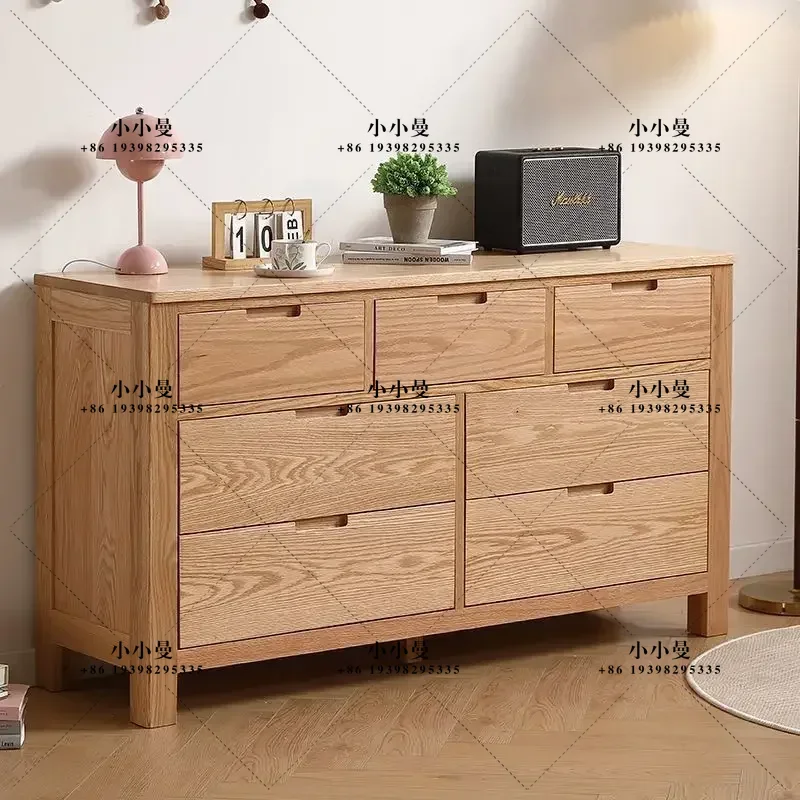 Simple solid wood retro simple living room bedroom master bedroom integrated six five chest