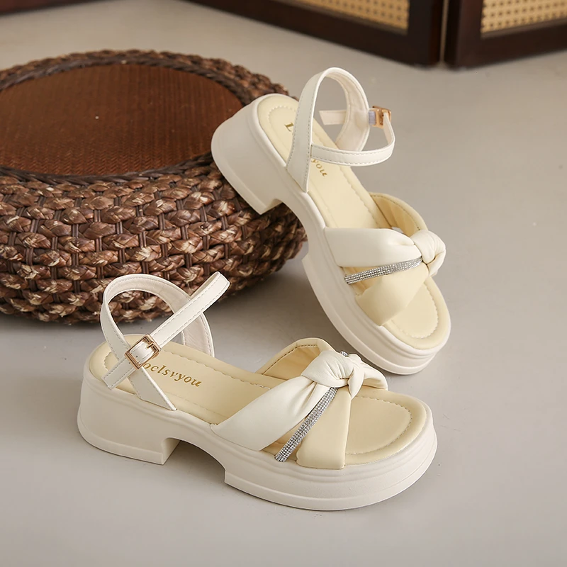 

Summer Buckle Latch Design Super Thick-soled Casual Comfortable Sandals Woman Open Toe Soft-soled Platform Sandals 2356