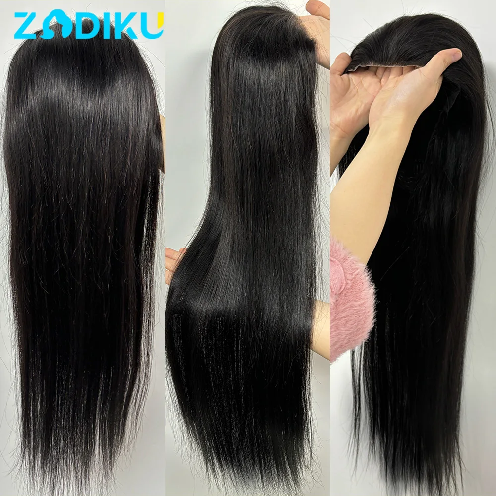 ZIDIKU 30 بوصة شعر مستعار بدون صمغ شعر بشري جاهز للارتداء 100% شعر بشري برازيلي مستقيم 6X4 4X4 Hd باروكات من الدانتيل على بيع التخليص
