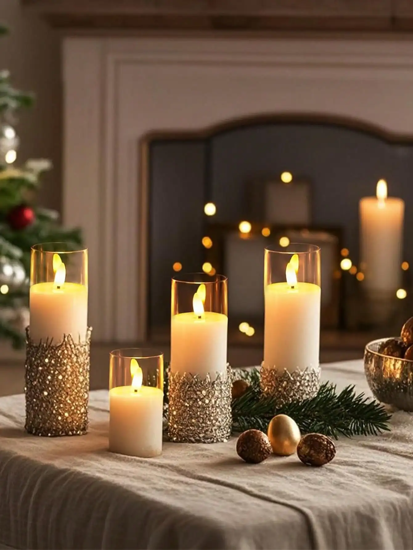 충전식 무선 LED 캔들 램프, 가정 및 바용 3단계 터치 조명