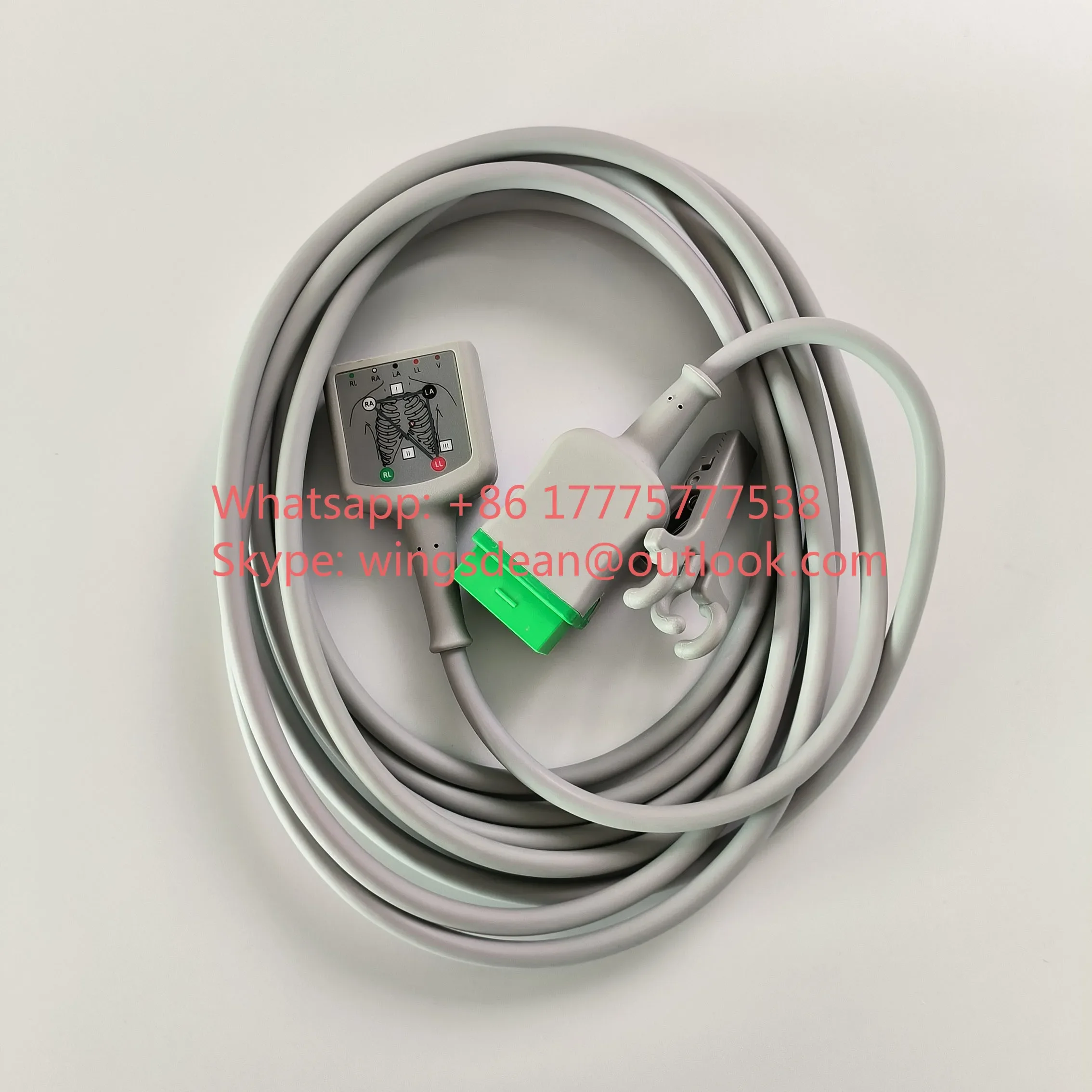 

2017003-001GE Original Imported American Standard Adult Three-lead/five-lead Wire General ECG Extension Cable 3.6M