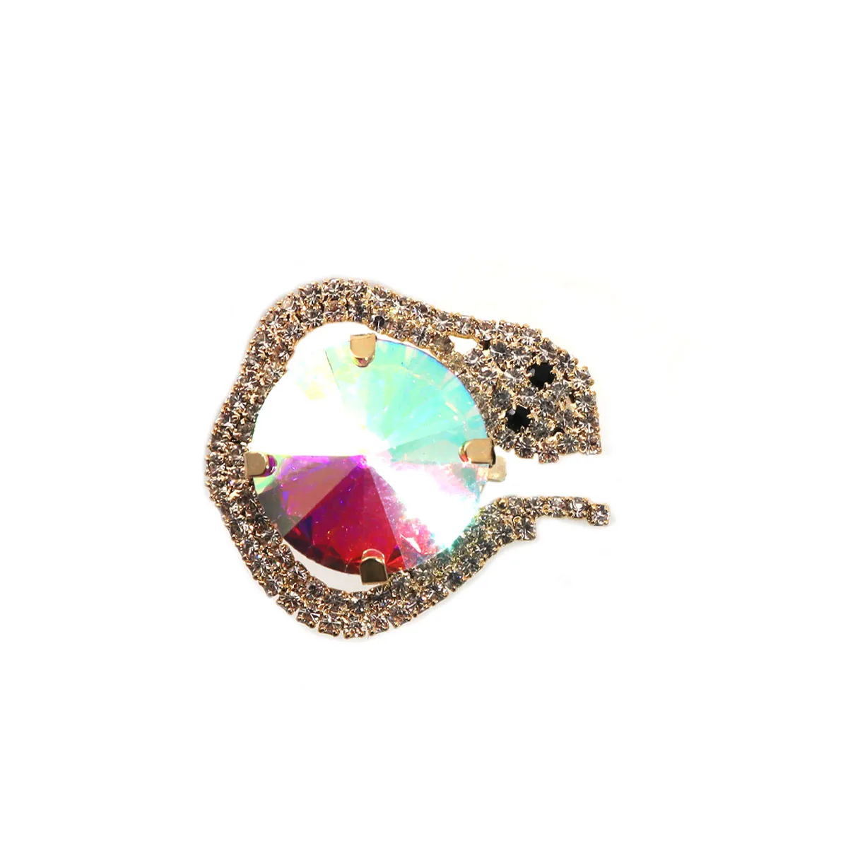 1 fashionable and exquisite snake shaped ring with rhinestone inlay, daily gift for women at parties