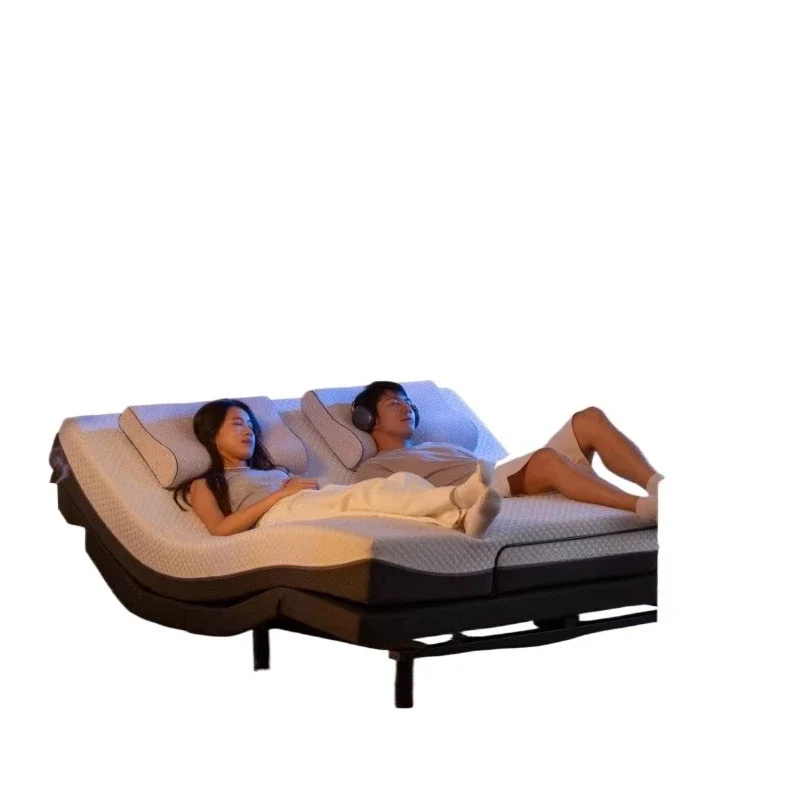 Modern simple smart bed multifunctional zero gravity bed electric  master bedroom liftable double solid wood bed