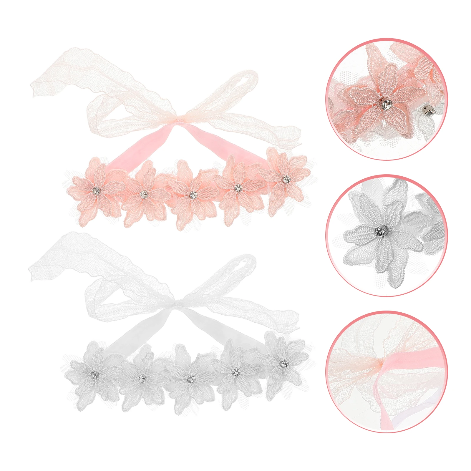 

2PCS Baby Mesh Hair Accessories Newborn Photoshoot Toddler Headb Soft Colors Elegant Design Versatile Use Durability